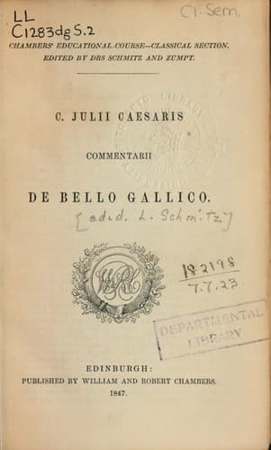 Tapa de Commentarii de bello Gallico