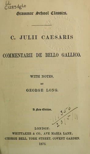 Tapa de Commentarii de Bello Gallico