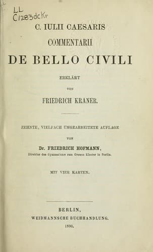 Tapa de Commentarii De bello civili