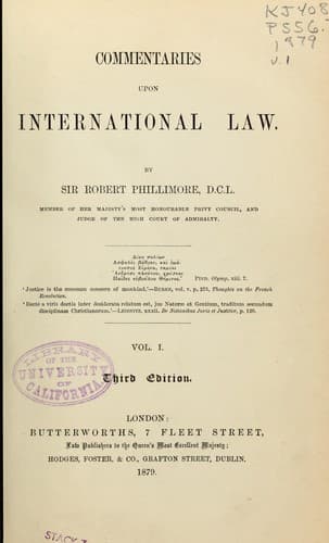 Tapa de Commentaries upon international law