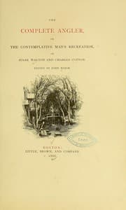 Tapa de The complete angler, or The contemplative man's recreation