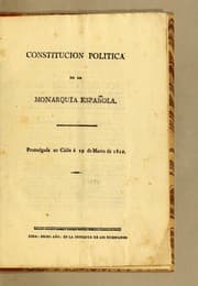 Tapa de Constitucion politica de la monarquía española