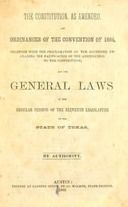 Tapa de The constitution, as amended, and ordinances of the convention of 1866
