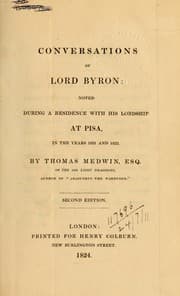 Tapa de Conversations of Lord Byron