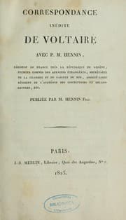 Tapa de Correspondance inédite de Voltaire avec P. M. Hennin