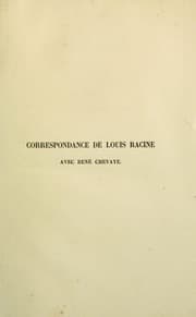 Tapa de Correspondance littéraire inédite de Louis Racine avec René Chevaye de Nantes de 1743 à 1757