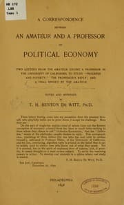 Tapa de A correspondence between an amateur and a professor of political economy