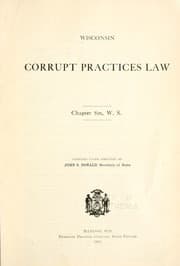 Tapa de Wisconsin Corrupt Practices Law