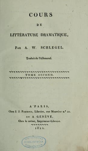 Tapa de Cours de littérature dramatique
