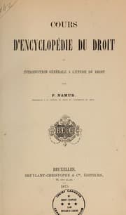 Tapa de Cours d'encyclopédie du droit
