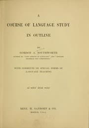 Tapa de A course of language study in outline