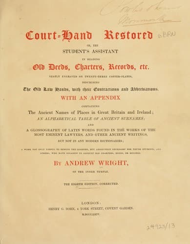 Tapa de Court-hand restored