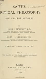Tapa de Critical philosophy for English readers