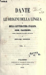 Tapa de Dante e le origini della lingua e della letteratura italiana