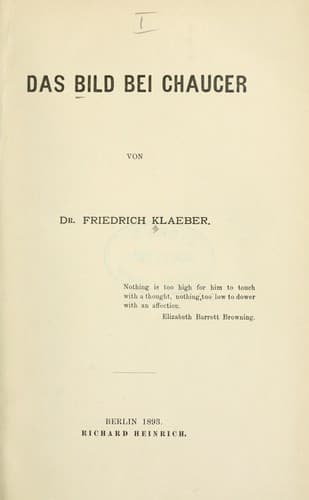 Tapa de Das Bild bei Chaucer