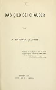 Tapa de Das Bild bei Chaucer