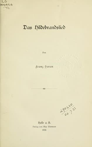 Tapa de Das Hildebrandslied
