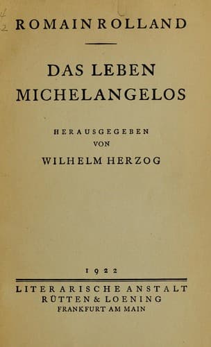 Tapa de Das Leben Michelangelos