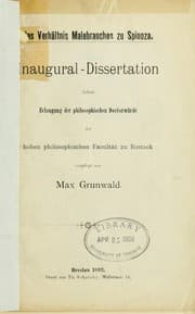 Tapa de Das Verhältnis Malebranches zu Spinoza