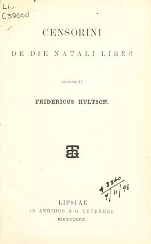 Tapa de De die natali liber