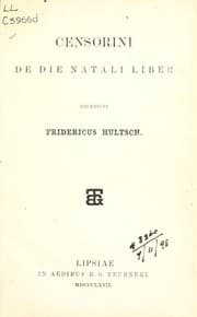 Tapa de De die natali liber
