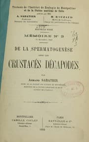 Tapa de De la spermatogenèse chez les crustacés décapodes