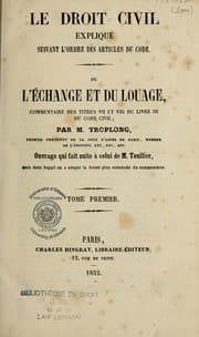 Tapa de De l'échange et du louage