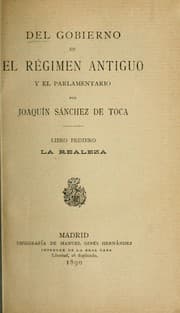 Tapa de Del gobierno en el régimen antiguo y el parlamentario