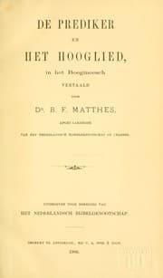 Tapa de De Prediker en het hooglied, in het Boegineesch