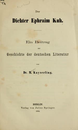Tapa de Der Dichter Ephraim Kuh
