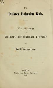 Tapa de Der Dichter Ephraim Kuh