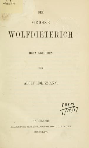 Tapa de Der grosse Wolfdieterich