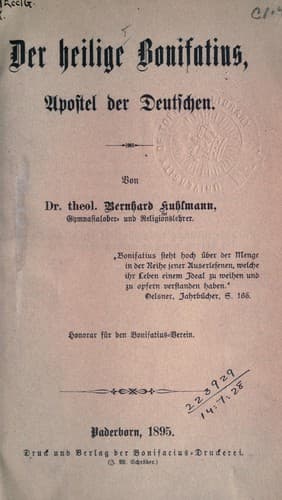 Tapa de Der heilige Bonifatius