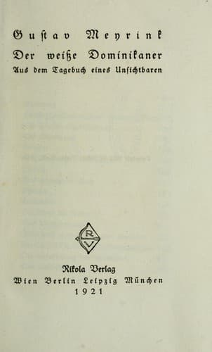 Tapa de Der weisse Dominikaner