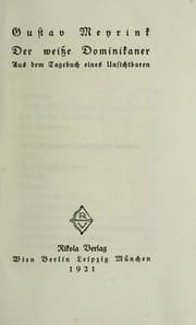 Tapa de Der weisse Dominikaner