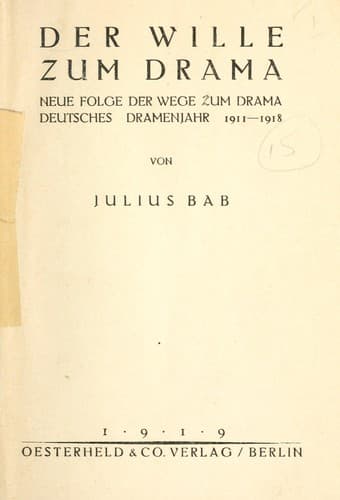 Tapa de Der Wille zum Drama