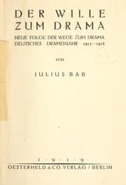 Tapa de Der Wille zum Drama