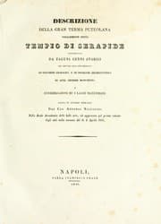 Tapa de Descrizione della gran terma puteolana volgarmente detta Tempio di Serapide