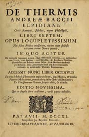 Tapa de De thermis Andreae Bacii Elipidani ... libri septem