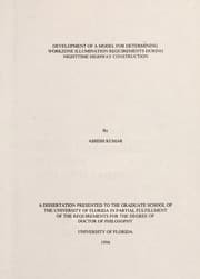 Tapa de Development of a model for determining workzone illumination requirements during nighttime highway construction