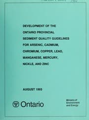 Tapa de Development of the Ontario provincial sediment quality guidelines for arsenic, cadmium, chromium, copper, iron, lead, manganese, mercury, nickel, and zinc