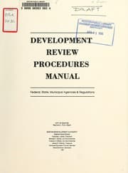 Tapa de Development review procedures manual: federal, state, municipal agencies and regulations. Draft