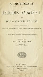 Tapa de A dictionary of religious knowledge