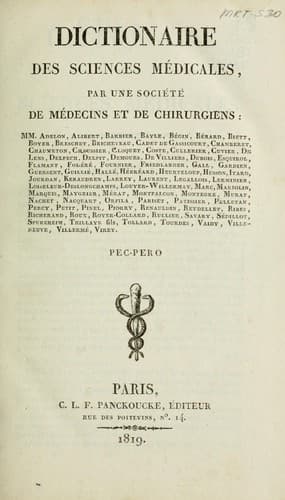 Tapa de Dictionnaire des sciences mďicales