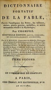 Tapa de Dictionnaire portatif de la fable