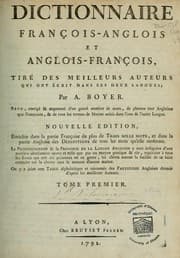 Tapa de Dictionnaires françois-anglois et anglois-françois