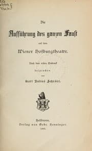 Tapa de Die Aufführung des ganzen Faust auf dem Wiener Hofburgtheater, nach dem ersten Eindruck besprochen