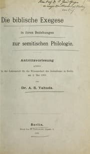 Tapa de Die biblische Exegese in ihren Beziehungen zur semitischen Philologie