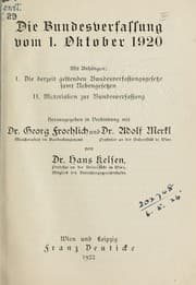 Tapa de Die Bundesverfassung vom 1. Oktober, 1920