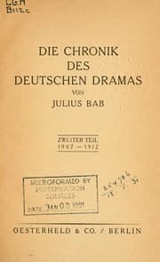 Tapa de Die Chronik des deutschen Dramas